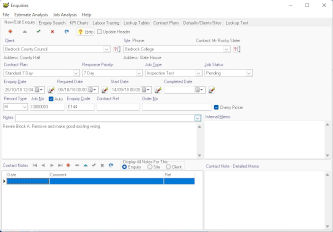 Software for enquiry and contact logging